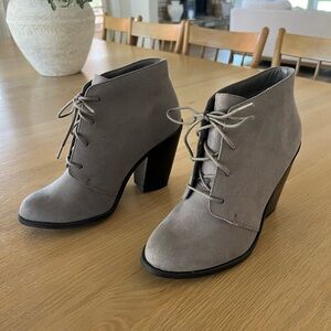 Grey booties with heel